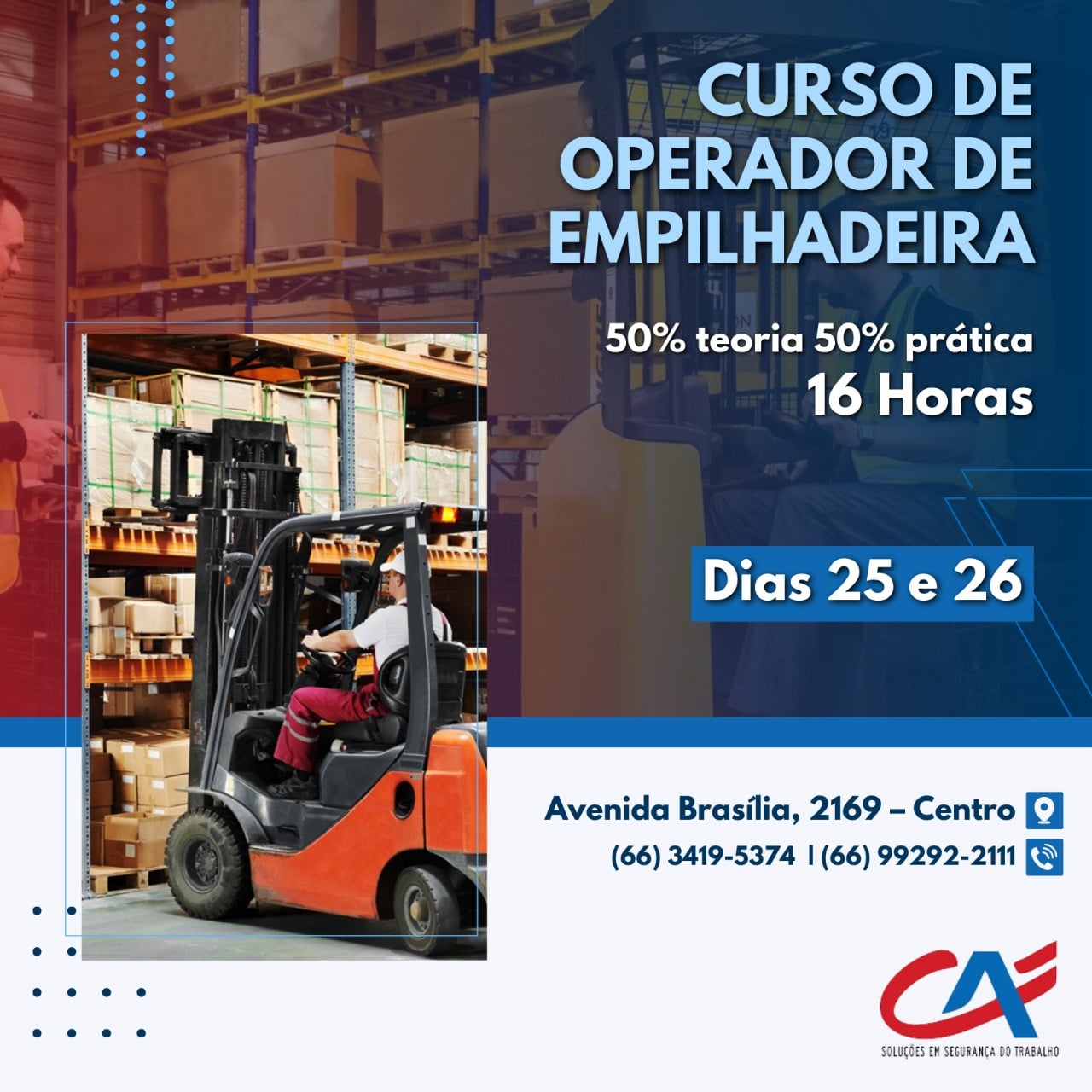 Central de Cursos Curso de operador de empilhadeira