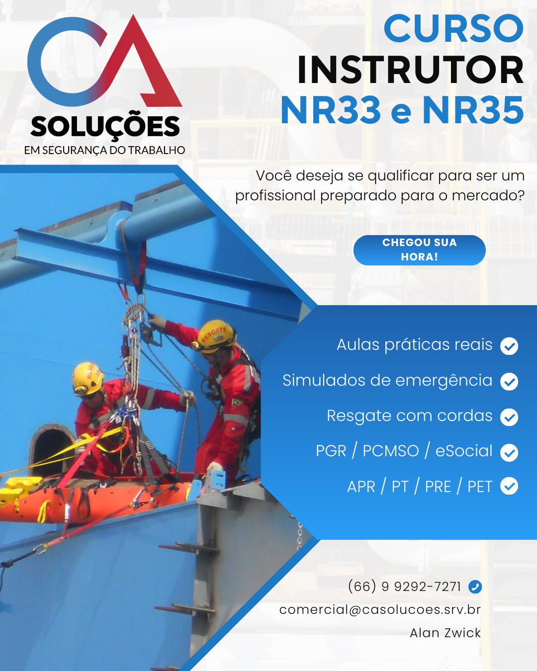 Curso de Instrutor NR33, NR35 e Primeiros Socorros em Rondonópolis-MT